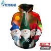 2020 Christmas Fashion And Pered Custom Christmas Blue Green Red Snowman Graphic 3D Hoodie