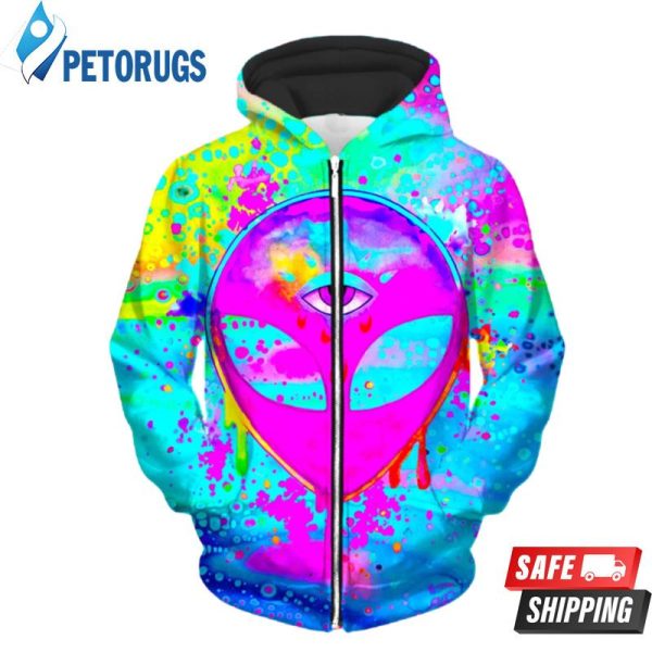 Alien Melt Pink Up 3D Hoodie