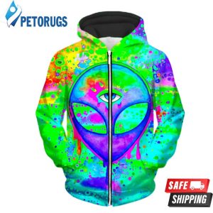 Alien Melt Purple Up 3D Hoodie