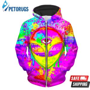 Alien Melt Yellow Up 3D Hoodie