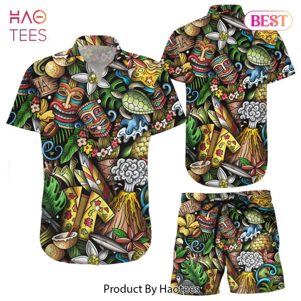 Aloha Hawaiian Shirt Hawaii Seamless Tiki Mask Tropical Hawaii Shirt Beach Gift Ideas