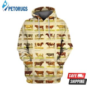 Aop Breeding Cows 3D Hoodie