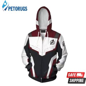 Avengers 4 Endgame Quantum Battle Suit Ark Red + White 3D Hoodie