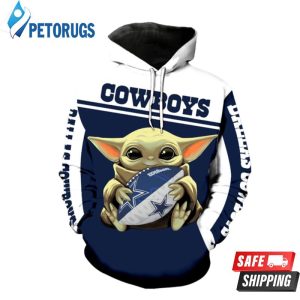 Baby Yoda Hug Dallas Cowboys 3D Hoodie