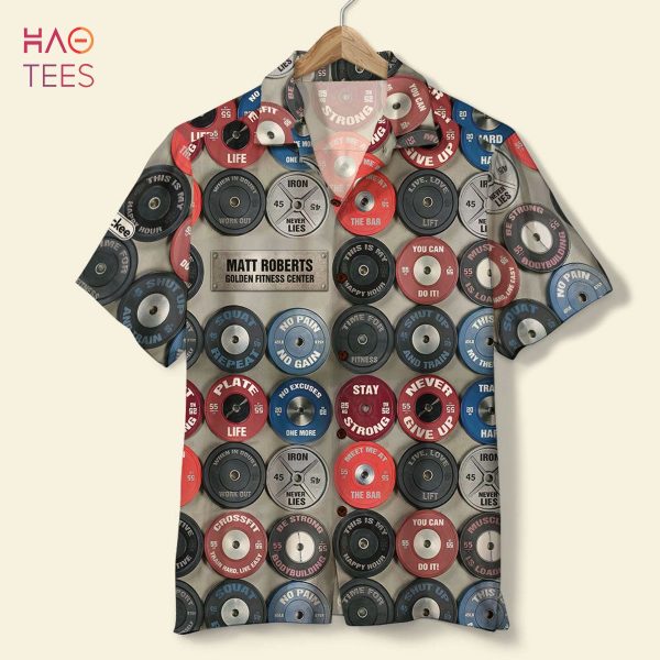 Barbell Pattern Gym Hawaiian Shirt