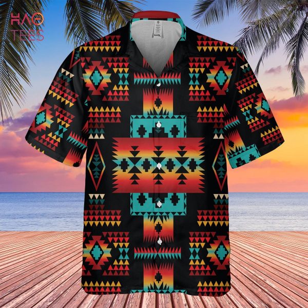 Black Pattern Native American Hawaiian Shirt 3D New