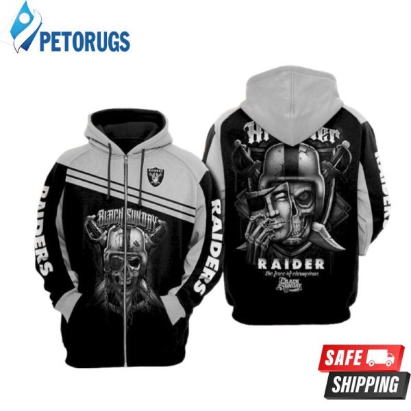 Black Sunday Raiders The Face Of Champions 3D Hoodie