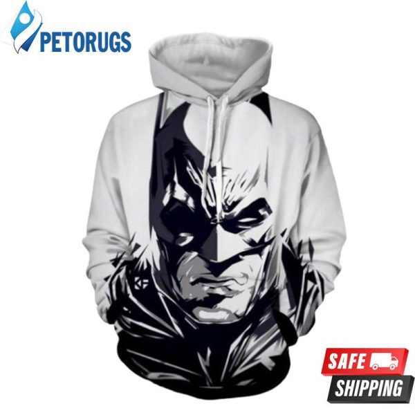 Black White Batman 3D Hoodie