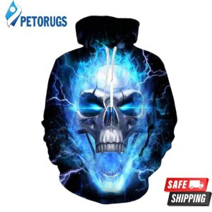 Blue Eye Skull Man 3D Hoodie