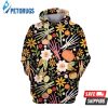 Bones And Floral Elements 3D Hoodie