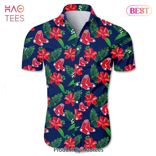 Boston Red Sox Hawaiian shirt Tropical flower gift for fans