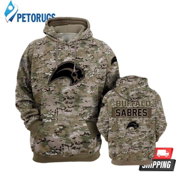 Buffalo Sabres Camouflage Veteran 3D Hoodie