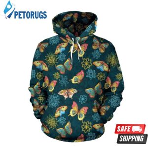 Butterfly Hand Draw Pattern 3D Hoodie