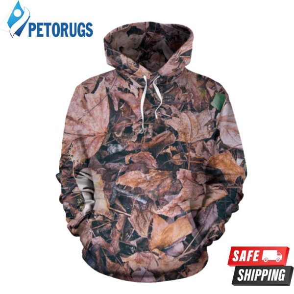 Camouflage Realistic Tree Leaf 3D Hoodie