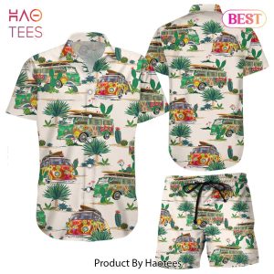 Camping Hawaiian Shirt Hippie Vans Trip Cactus Tropical Hawaii Shirt Gift For Summer Camp