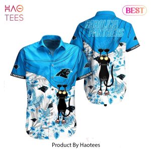 Carolina Panthers NFL Hawaiian Shirt Black Cat Graphic 3D Printed Hawaii Shirt Short Fan Ever