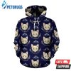 Cat Head With Flower Pattern 3D Hoodie