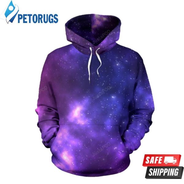 Celestial Purple Blue Galaxy 3D Hoodie