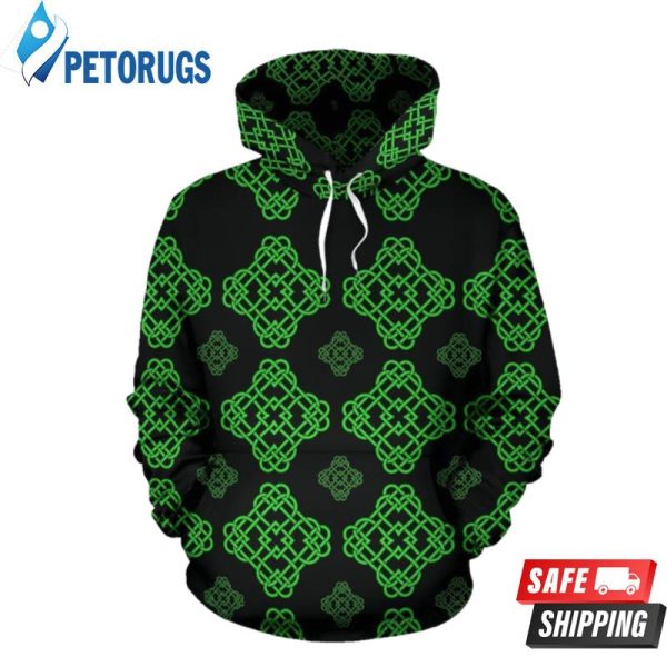 Celtic Knot Green Neon 3D Hoodie