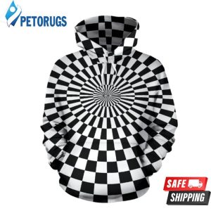 Checkered Flag Optical Illusion 3D Hoodie