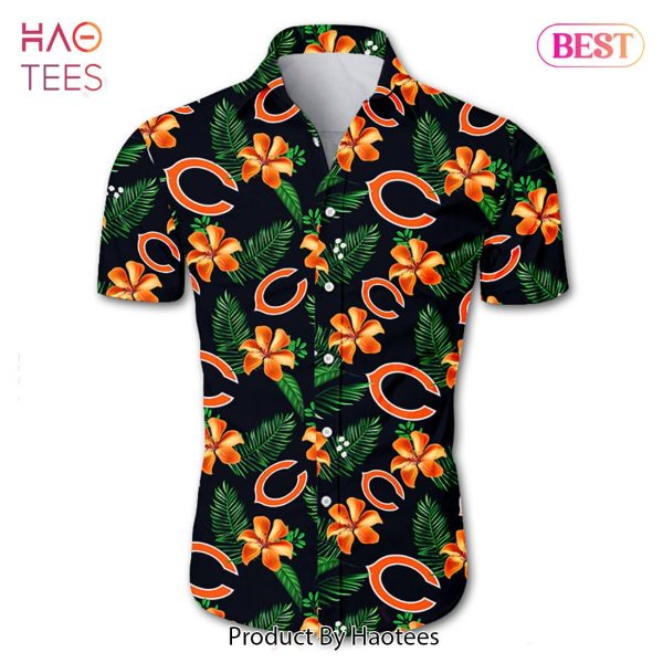 Chicago Bears Hawaiian Shirt Tropical Flower summer