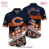 Chicago Bears NFL Hawaiian Shirt Graphic Tropical Pattern 3D Printed Beach Shirt Summer Gift For Fans