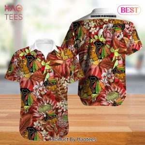 Chicago Blackhawks Hawaiian Shirt Tropical Flowers summer for fans