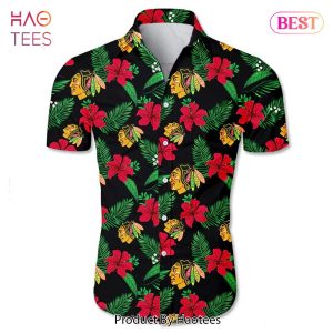 Chicago Blackhawks Hawaiian shirt Tropical Flower summer