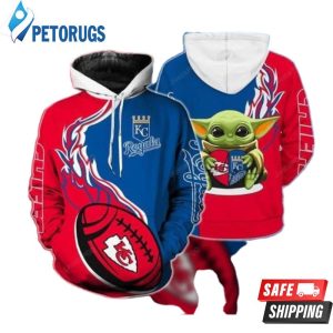 Chiefs Royals Baby Yoda Love 3D Hoodie