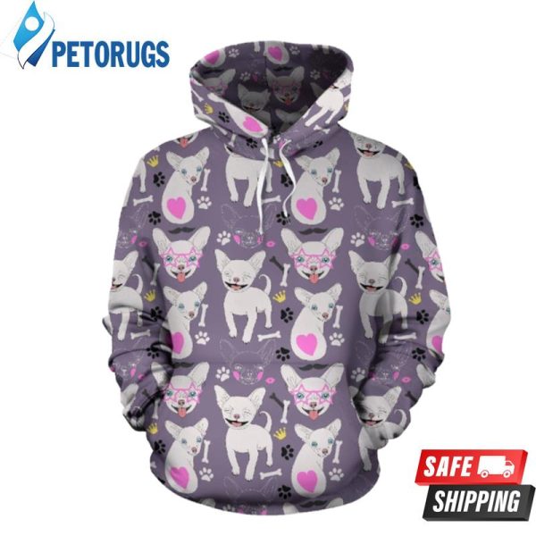 Chihuahua Happy Pattern 3D Hoodie