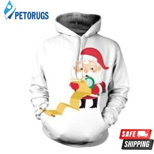 Christmas Funny Christmas Santa_S List Of Patterns 3D Hoodie