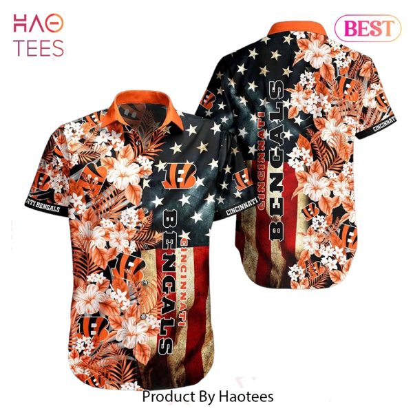 Cincinnati Bengals NFL Graphic US Flag Flower Hawaiian Shirt New Trends Summer Gift Ever Fans