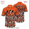 Cincinnati Bengals NFL Hawaiian Shirt Graphic Tropical Pattern 3D Printed Beach Shirt Summer Gift For Fan