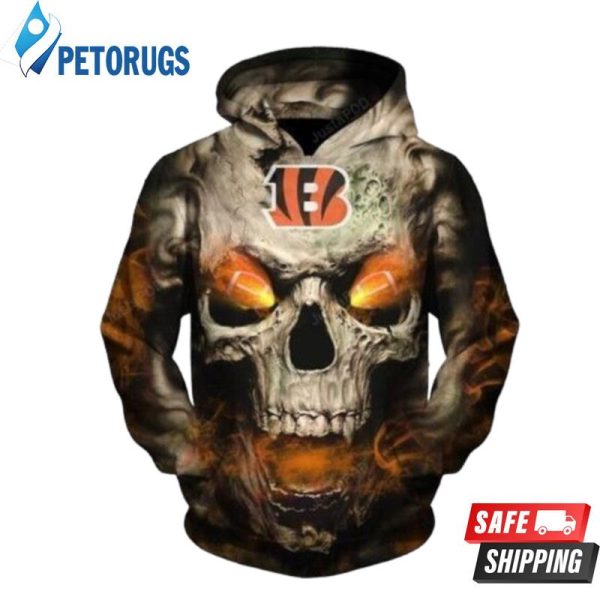 Cincinnati Bengals Skull 3D Hoodie