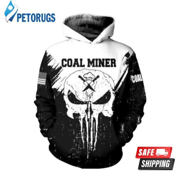 Coal Miner Skull Us American 3D Hoodie