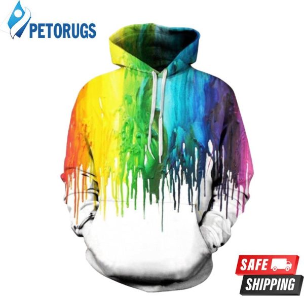 Colorful White 3D Hoodie