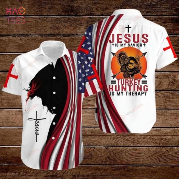 Cross Jesus Bible Turkey Bird Jesus Is My Savior Turkey Hunting Is My Therapy Hawaiian Shirt