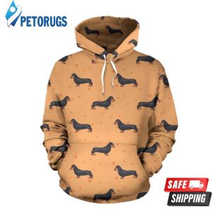 Dachshund Draw Pattern 3D Hoodie