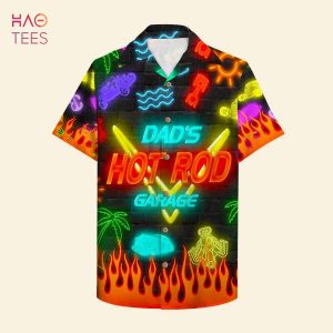 Dad’s Hot Rod Garage – Led Night Print Hawaiian Shirt