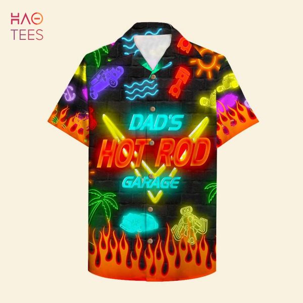 Dad’s Hot Rod Garage – Led Night Print Hawaiian Shirt