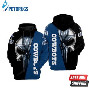 Dallas Cowboys Nfl Football Punisher Skull Blue Black Dallas Cowboys 3D Hoodie