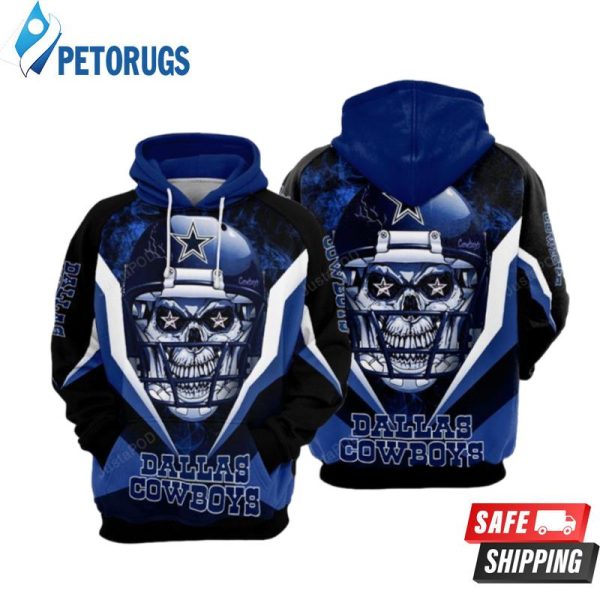 Dallas Cowboys Nfl Football Skull Wearing A Hat Dallas Cowboys 3D Hoodie