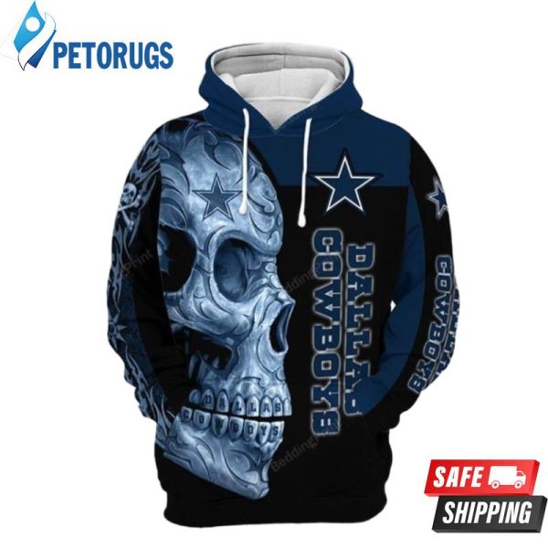 Dallas Cowboys Nfl Skull 3D Hoodie