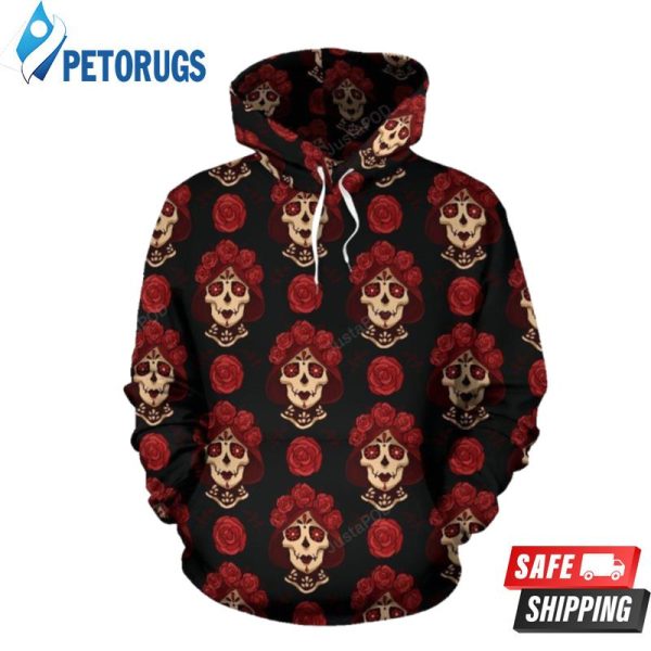 Day Of The Dead Skull Girl Pattern 3D Hoodie