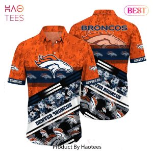 Denver Broncos NFL Hawaiian Shirt Graphic Tropical Pattern 3D Printed Beach Shirt Summer Gift For Fans