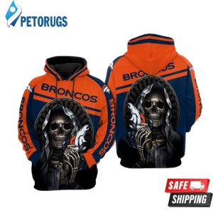 Denver Broncos Nfl Football Skull Denver Broncos 3D Hoodie