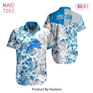 Detroit Lions NFL Beach Shirt Graphic Floral Pattern Print This Summer Hawaiian Shirt