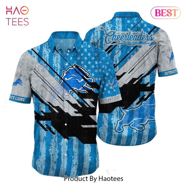 Detroit Lions NFL Football Hawaiian Shirt Short American Flag Print This Summer Gift For Fans