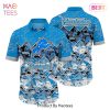 Detroit Lions NFL Hawaiian Shirt Graphic Tropical Pattern 3D Printed Beach Shirt Summer Gift For Fan