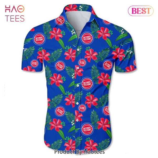 Detroit Pistons Hawaiian shirt Tropical Flower summer